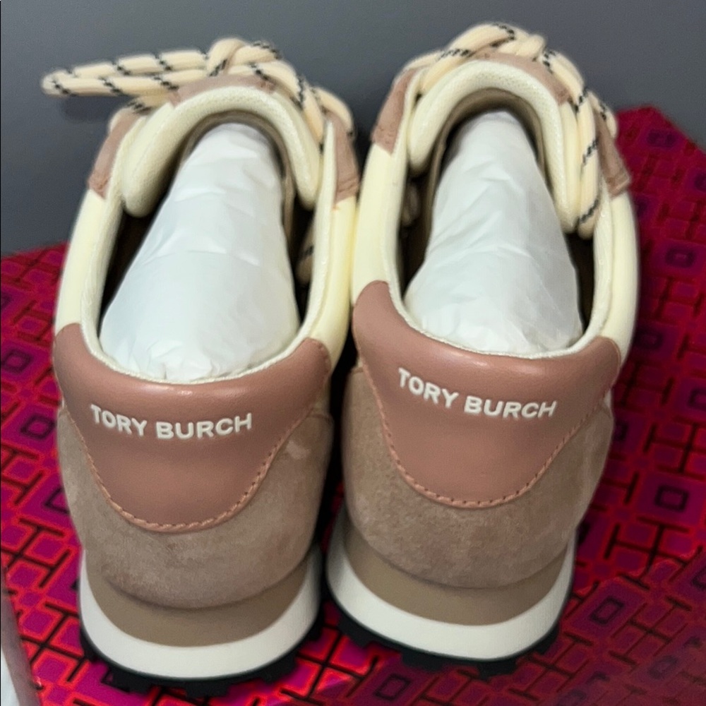 Tory Burch vintage nylon sneaker plain weave clr;malva-/orzo/pink moon. ordA(21) - Picture 5 of 9